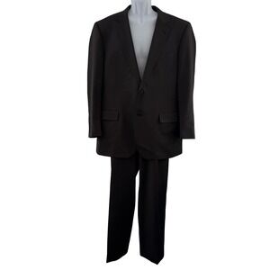 Jos A Bank Signature Suit Mens 43R Brown Wool Herringbone 2 Piece 37x30 Pants